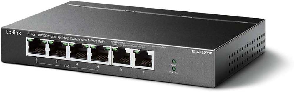 TP-Link TL-SF1006P 6-Port 10/100Mbps Desktop Switch with 4-Port PoE+
