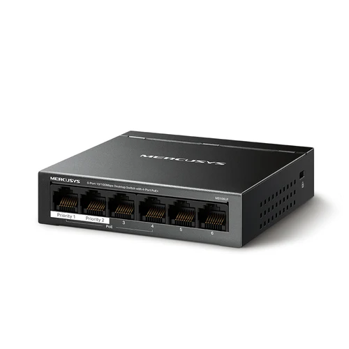 Mercusys MS106LP 6-Port 10/100Mbps Desktop Switch with 4-Port PoE+ - TL-MS106LP