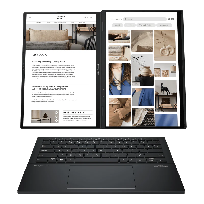 ASUS Zenbook Duo UX8406CA (Intel Core Ultra 9 285H, 32GB RAM, 2TB SSD) - Inkwell Gray - 90NB14X1-M00670 - Image 4